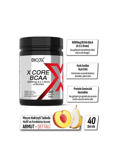 Bcaa Şeftali & Armut Mix Aromalı - 400 Gr - 40 Servis Amino Asit