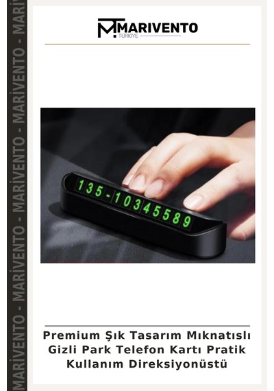 Premium Şık Tasarım Mıknatıslı Gizli Park Telefon Kartı Pratik Kullanım Direksiyonüstü
