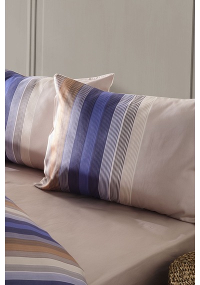 Doqu Home Saten Nevresim Takımı Maestro Çift Kişilik - Mavi Çok Renkli