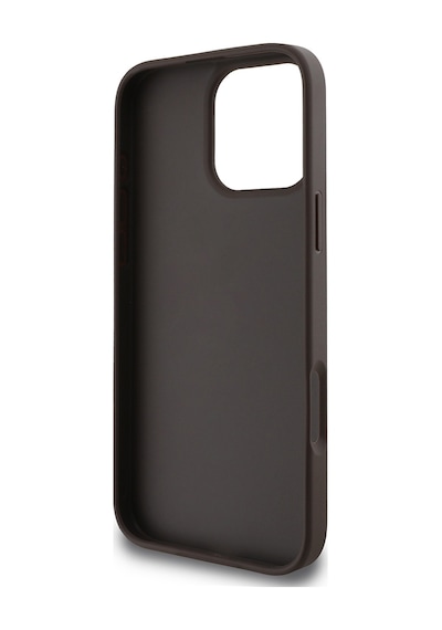Apple Uyumlu iPhone 16 Pro Kılıf Guess Lisanslı Pu Deri Şerit Logo Dizaynlı Kapak Kahverengi