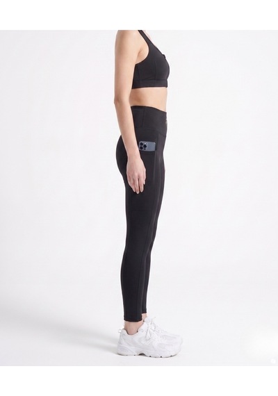 Emfure Cepli Kız Çocuk Slim Fit Dar Kalıp Spor Tayt Siyah