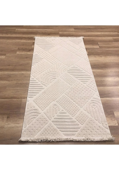 Hoom Rugs Mind 1119 Bej Modern İskandinav Kaymaz Taban Halı Bej