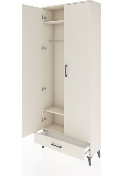 Arges Dolap 3 Raflı Tek Çekmeceli Tek Askılı 88x30x221 Aytaşı-aytaşı Aytası