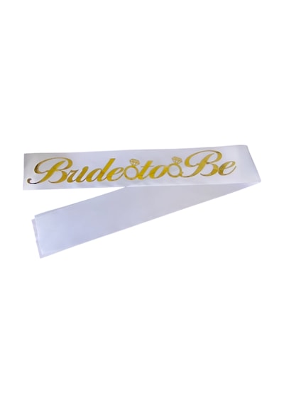 Kumaş Kuşak Bride Tobe Beyaz - Altın Tüm Yaşlar