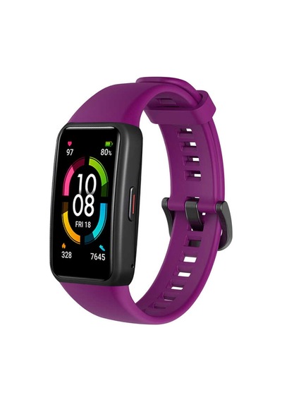 Lexroo Huawei Band 6 Krd-47 Silikon Kordon - Mürdüm