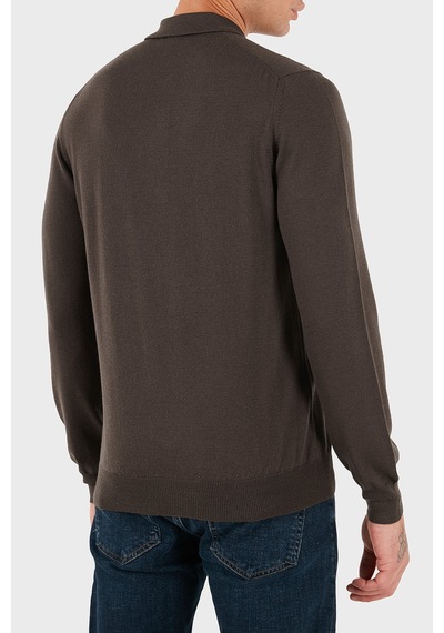 Gran Sasso Erkek Polo Yaka Kazak 55125 14290 177 Kahve Kahve