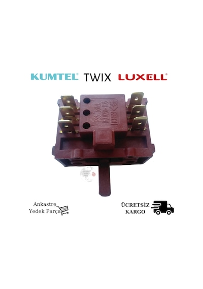 Kumtel Uyumlu Luxell Twix Fırın Komutatör Konum Anahtarı Şalter - 378279722