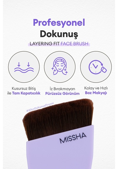 Özel Kesim Çok Fonksiyonlu Fondöten Fırçası Layering Fit Face Brush 38014389