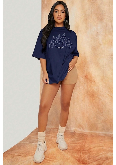 Green Angel Baskılı T-shirt Lacivert