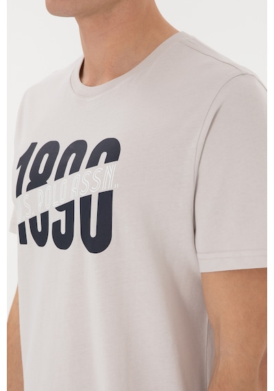 U.S. Polo Assn. Erkek Regular Fit Bisiklet Yaka Açık Gri Tişört 50306922-VR001
