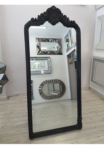 Ayna Denizi Princess Black Model Siyah Renk Dekoratif Ayaklı Boy Aynası Siyah