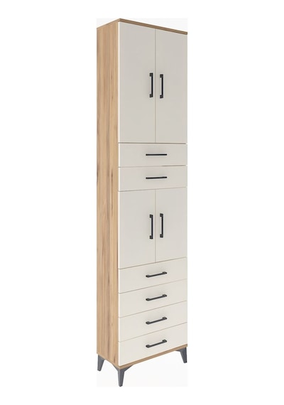 Arges Dolap 4 Raflı 6 Çekmeceli 4 Kapaklı 60x30x243 Çam-aytaşı Çam