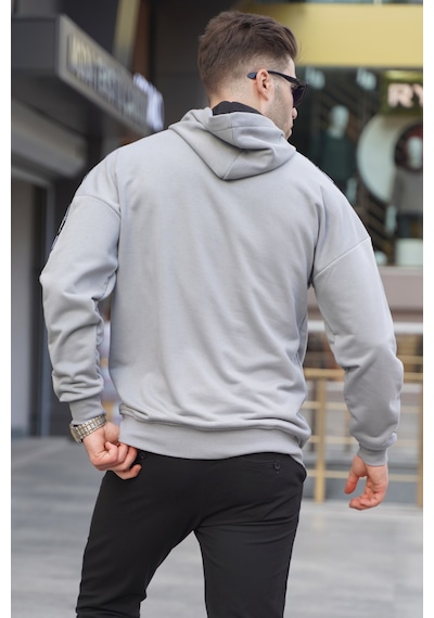 Madmext Madmext Boyalı Gri Kapüşonlu Sweatshirt 4721-boyalı Gri Boyalı Gri