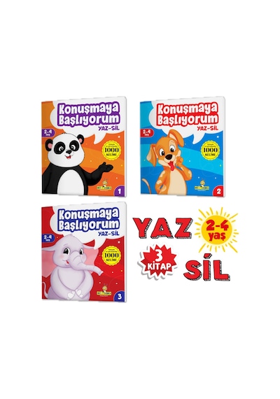 Konuşmaya Başlıyorum Serisi 2-4 Yaş Yaz-Sil Kitaplar