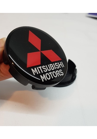 Mitsubishi Uyumlu 4'Lü Set Jant Göbeği Siyah Kırmızı Plasto Damla 55/52 Mm