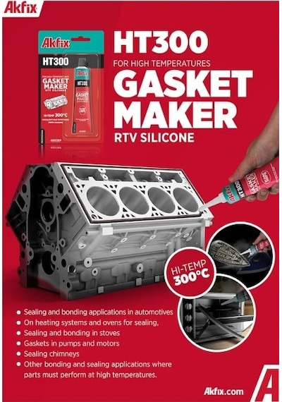 Akfıx Ht300 Yüksek Isı Silikonu Rtv Kırmızı 50gr. Kırmızı Kırmızı