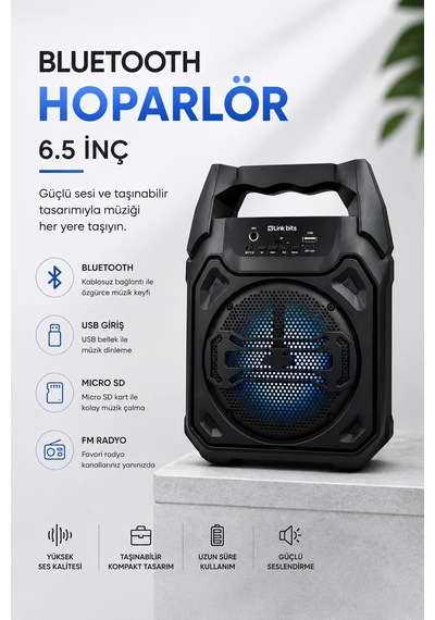 Mikrofonlu Bluetooth Ses Sistemli Usb, Micro Sd, Fm Ve Uzun Pil Ömrü Najmaddin