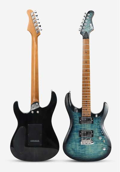 Luxars S-g37-t Sbl Hh Elektro Gitar Spalted Blue