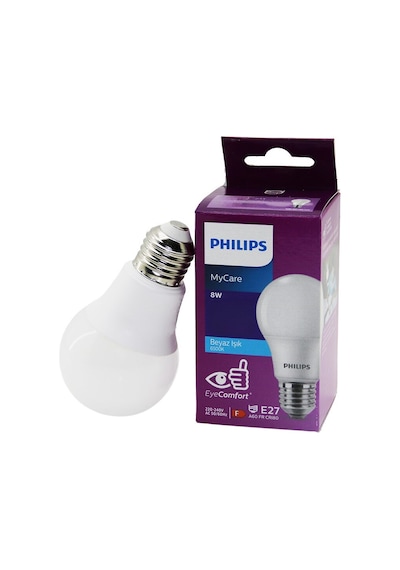 Phılıps Code-305144 00 Mycare Essential Led Ampul 8w 60w 720 Lumen 6500k Beyaz Işık E27 - 12'li Paket Diğer