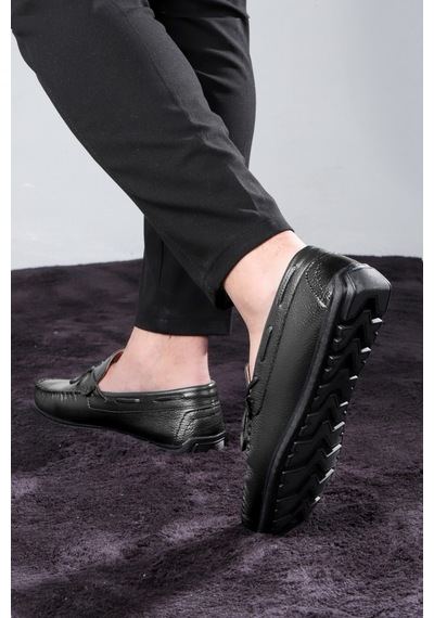 Borde Hakiki Deri Erkek Günlük Ayakkabı, Loafer Ayakkabı, Hafif Ayakkabı