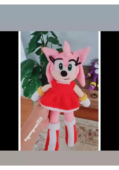 Sonic sevilen Karakteri Amy rose pembe Sonic Amigurumi oyuncak be