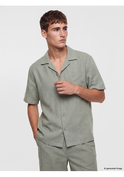 Lcw Vision Yeşil Regular Fit Resort Yaka Erkek Gömlek