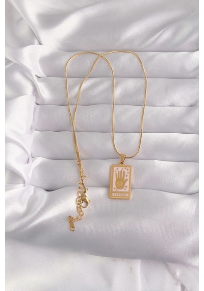 Mey İthalat 316l Çelik Gold Renk Pembe Mineli El Figür Tarot Kolye - Özel Seri Meyeb66cdce95880f7d5fd30c2176 altın