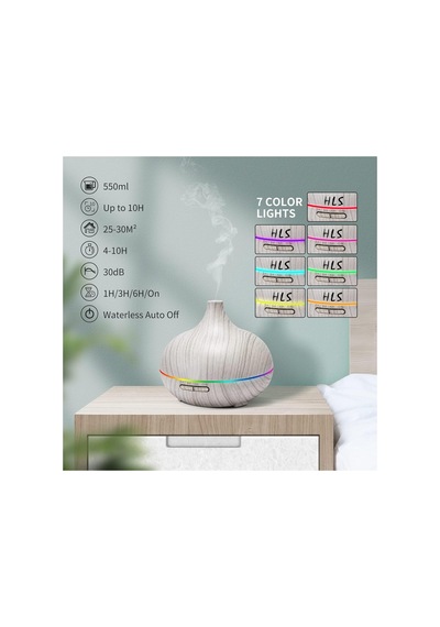 550ml Oda Hava Nemlendirici Rgb Led Işıklı Humudifier Zaman Ayarlı Buhar Makinesi Aroma Difiser