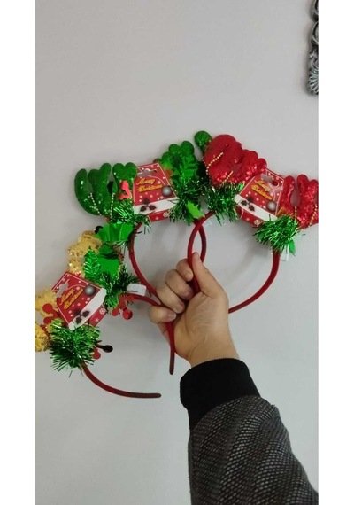 Yılbaşına Özel Işıklı Taç Hediye Yılbaşı Süs 1 Adet Renk Karışık Gelir Boyutu:23cm