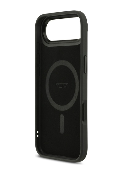 Apple Uyumlu iPhone 17 Air  Kılıf Tumı M-safe Şarj Özellikli Deri Noktalı Dizayn Kapak Siyah Siyah