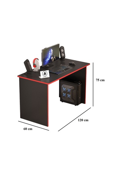 Oyuncu Masası Gamer Model Çalışma Masası Siyah-kırmızı Model Düz Model