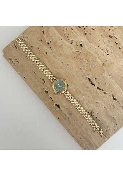 Elegance Gold Yeşil Saat