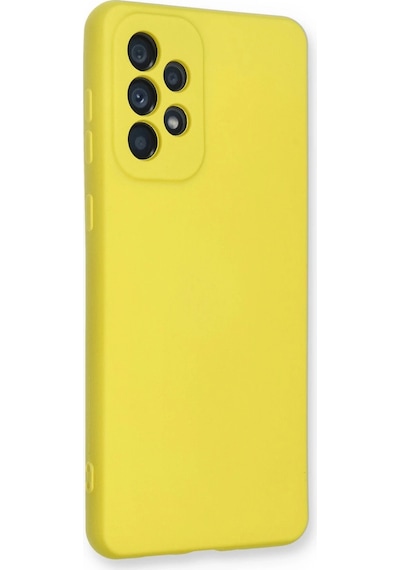 Muratech Newface Samsung Galaxy Uyumlu  A53 5g Kılıf Nano İçi Kadife Silikon - Sarı
