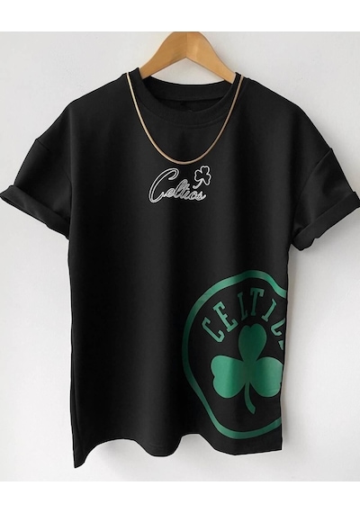 Startmore Erkek Oversize Baskılı Bisiklet Yaka Kısa Kollu T-shirt Garalio Siyah