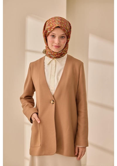 Silk Home Aura Eşarp 140006-17 Haki, Yanık Sarı, Vizon, Mercan