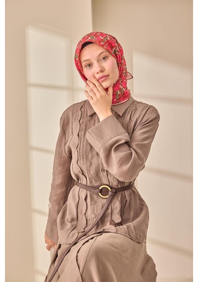 Silk Home Soft Eşarp 73091-29 Fuşya, Kızıl Kahve, Yeşil, Beyaz