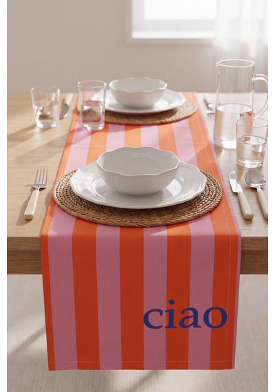Ciao Baskılı Runner 40x140 Cm Çok Renkli