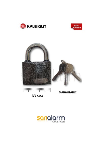 Kale Gri Asma Kilit 63mm En Büyük Boy