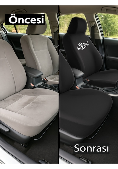 Oto Koltuk Kılıfı Opel Vectra Uyumlu %100 Penye 6 Renk Araç Servis Kılıfı Terletmez,yıkanabilir Siyah
