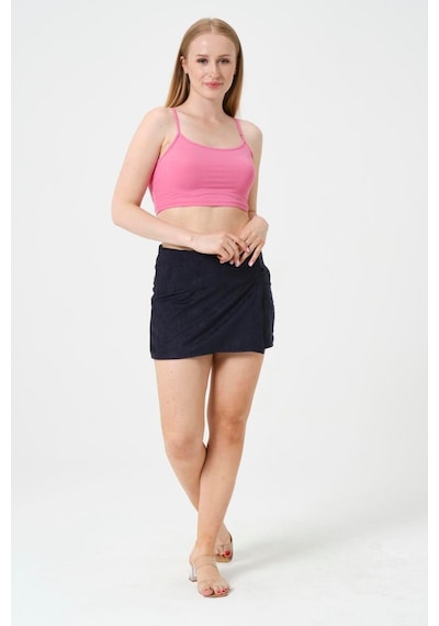 Kadın Kısa Crop Askılı Krop Pembe