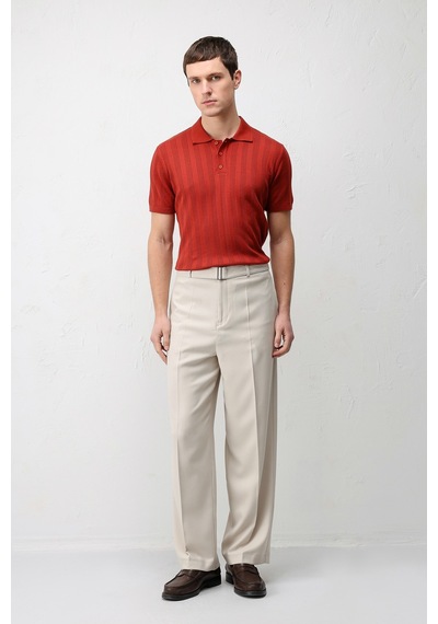 Antioch Relaxed Fit Kemerli Erkek Pantolon Bej