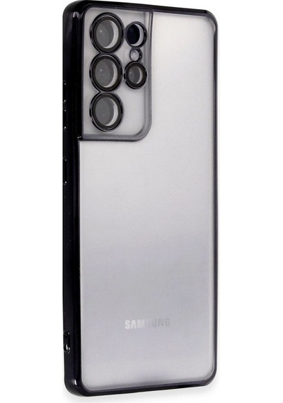 Tedar Samsung Galaxy Uyumlu S21 Ultra Kılıf Razer Lensli Silikon - Siyah Najmaddin standart
