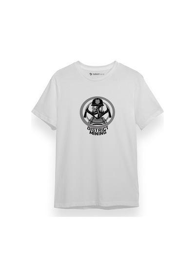 The Hunger Games District 12 Mining Beyaz Kısa Kol Erkek Tshirt 001