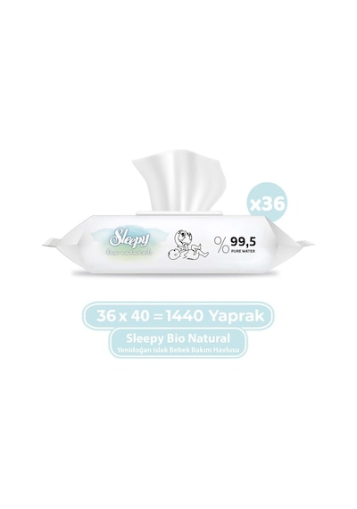 Sleepy Islak Mendil Bio Natural 1440 Yaprak