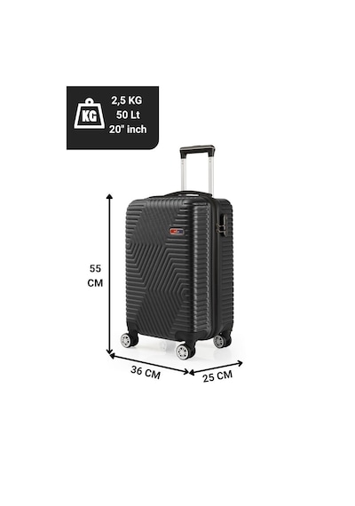 G&d Polo Suitcase Abs Siyah Kabin Boy Valiz 600.01-k Siyah