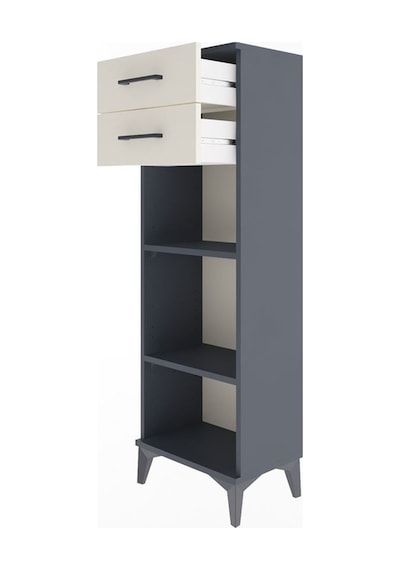 Arges Dolap 2 Raflı 2 Çekmeceli 44x30x134 Antrasit-aytaşı Antrasit