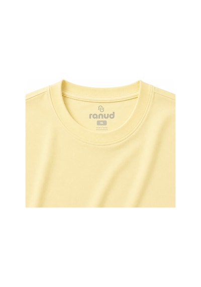 Ranud Erkek Oversize Fit Tişört,%100 Pamuk, Yumuşak Fırçalı Kumaş, Oeko-tex Sertifikalı Sarı Ranud Erkek Oversize Fit Tişört,%100 Pamuk, Yumuşak Fırçalı Kumaş, Oeko-tex Sertifikalı Sarı