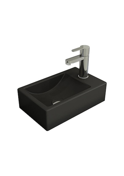 Bocchi Milano Dar Sağ Lavabo 37 CM Mat Antrasit 1419-020-0126