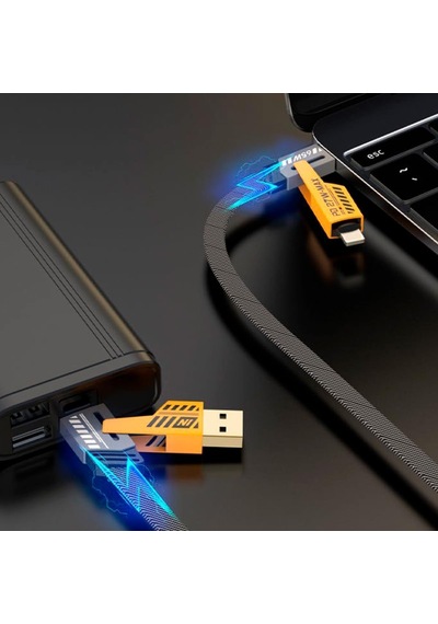 Divex 4 İn 1 Çoklu Usb Şarj Kablosu: 100 Cm, Type C To Lightning Örgü Şarj Kablosu Usb A/usb C 65w Tip C/27w Pd Her Diğer