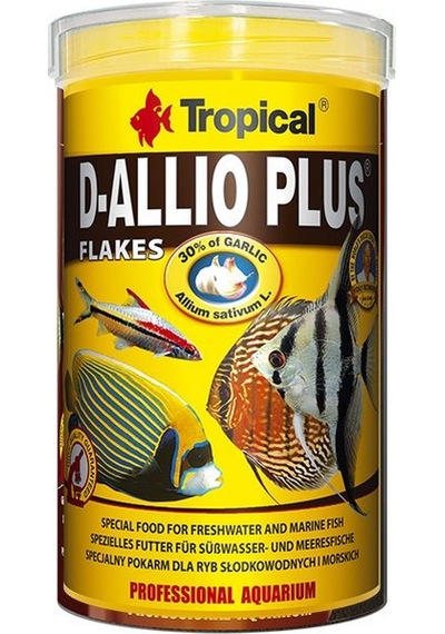 Tropical D-Allio Plus Flake Discus Balıklar İçin Sarımsaklı Pul Balık Yemi 100 ML 20 G
